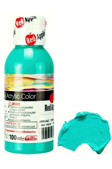 Red Apple Akrilik Boya Turkuaz (TURQUOISE) 100 Ml. Doğadan Ilham Alan Renkler. ürün görseli 1