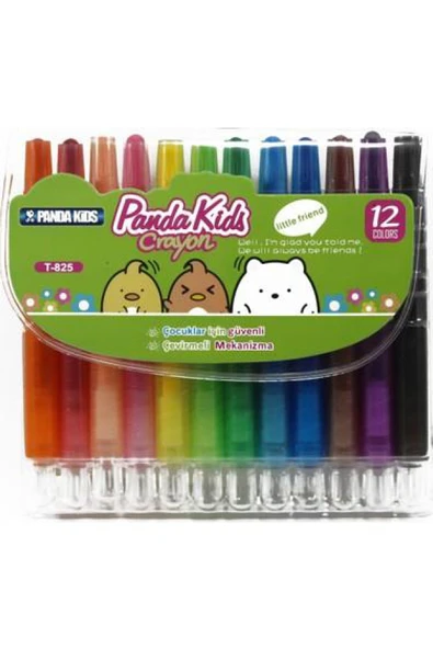 Kampus Kırtasiyem PANDA KİDS ÇEVİRMELİ MUM BOYA 12 Lİ ürün görseli 1
