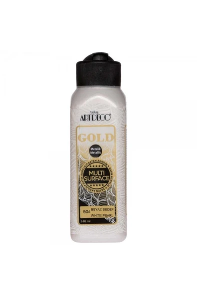Artdeco lisans kırtasiye Gold : Multi-surface Metalik Akrilik Boya : 140 Ml : Sedef ürün görseli 1