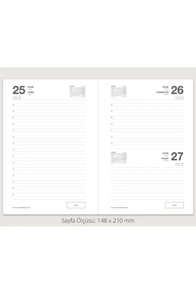 ALTAŞ 2026 Ajanda Cilt Bezli 17x24 Çizgili Günlük Ajanda LACİVERT RENK - Resim 2