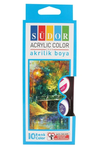 Elif İş Eğitim 35x50 Cm Resim Tuvali Boyama Başlangıç Seti - Akrilik Boya Fırça Palet Tuval Set T.s - Resim 2