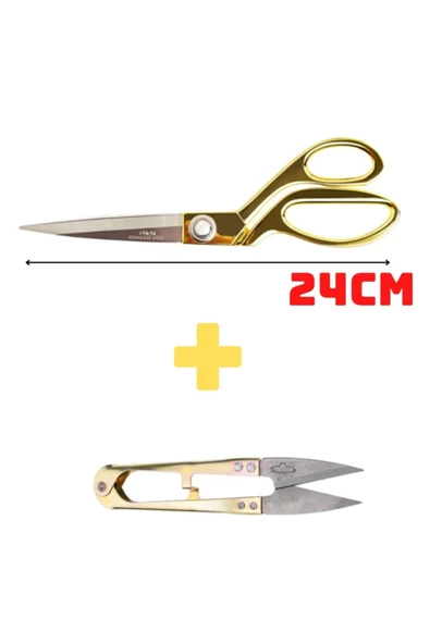 Artus Tedarik Profesyonel Metal Terzi Makası Altın Renkli Ve Iplik Temizleme Makası ürün görseli 1