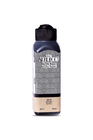 Artdeco lisans kırtasiye Akrilik Boya 140 ml Siyah 070r-3618 ürün görseli 1