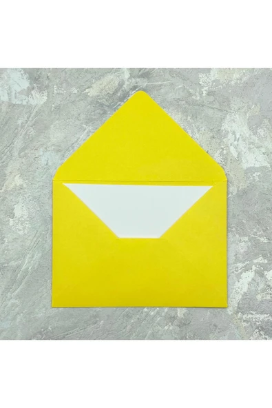 Kampüs Kırtasiyem 50 Adet Renkli Davetiye Kartpostal Mektup Zarfı (13*18 CM 110GR.) - Sarı Renk - Resim 2