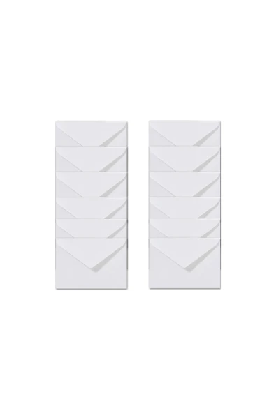 Kampus Kırtasiyem 12 Adet 13*18 Beyaz Davetiye Lüks Tebrik Kartı Mektup Mühür Cüzdan Büyük Kapasiteli Torba Zarf - Resim 3