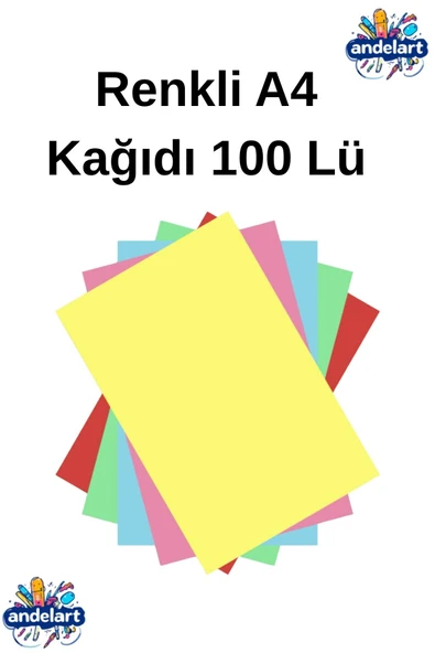 andelart Renkli Fotokopi Kağıdı 100 Lü A4 Renkli Fotokopi Kağıdı ürün görseli 1