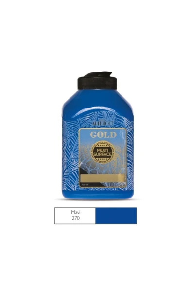 Artdeco lisans kırtasiye Gold Multi Surface Akrilik Boya 500 Ml. 270 Mavi ürün görseli 1