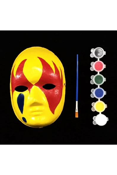Kampus Kırtasiyem Maske Boyama Seti, 3 Lü, Maske, Fırça Ve Boya, Eğitici Maske Boyama - Resim 7