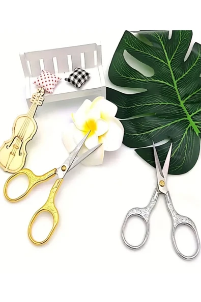 Kampus Kirtasiyem Söz / Nişan Makası Altın Renk Kurdale Makası Açılış Özel Gün Makası Gold Renk Dikiş Nakış Makası - Resim 3