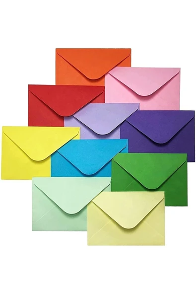 Crodle 100 Adet 13x18 Cm Karışık Renkli Zarf Hediye Doğum Günü Düğün Para Davetiye Mektup Zarfı ürün görseli 1
