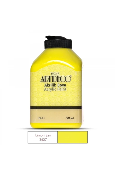 Artdeco lisans kırtasiye Akrilik Boya 500ml Limon Sarı 3627 ürün görseli 1