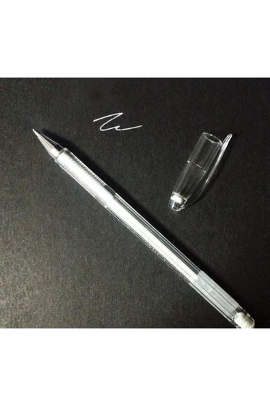 Pastel Siyah Defter ve Beyaz Jel Kalem Seti - Resim 4