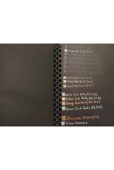 Edding Siyah Yapraklı Defter Spiralli 14x20 100 Gr. 40 Sayfa Ve Beyaz Kaliteli Jel Kalem - Resim 4