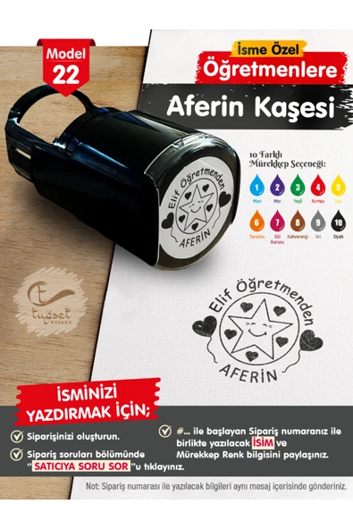 Kampus Kırtasiyem İsme Özel Öğretmenlere Aferin Kaşesi - Aferin Mühürü M22-T665 ürün görseli