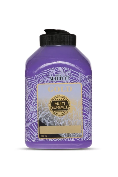Artdeco lisans kırtasiye Gold Multi Surface Saten Akrilik Boya 500ml 250 Mor ürün görseli 1