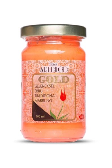 Artdeco lisans kırtasiye Gold Geleneksel Ebru Boyası 105ml - 250 Turuncu ürün görseli 1