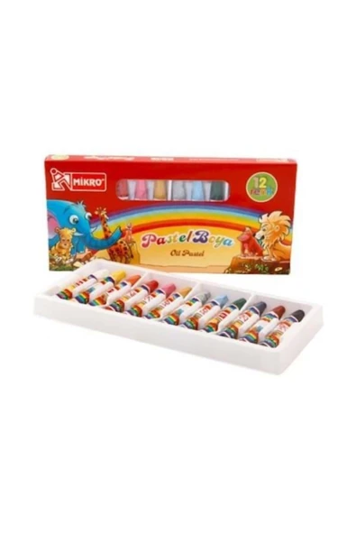 Mikro Şahin Kırtasiye Pb-12n Pastel Boya 12 Renk Kapaklı ürün görseli 1