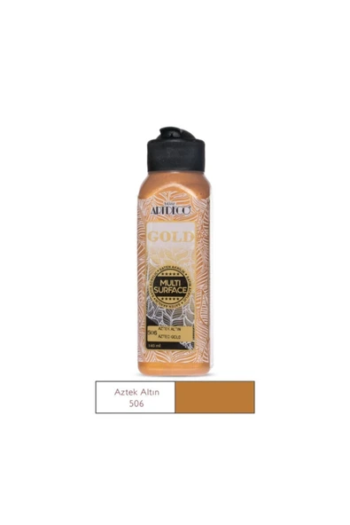 Artdeco lisans kırtasiye Gold Aztek Gold Multi-surface Metalik Akrilik Boya 140 Ml. Yeni Seri ürün görseli 1