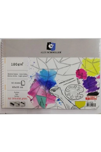 Alex Schoeller Spiralli Resim Defteri 40 Yp. 25x35-120 gr ürün görseli