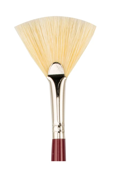 Südor Martol Bordo/altın Ahşap Uzun Saplı Beyaz Yelpaze Kıl Fırça Seti 2-4-6-8 Numara 4 Adet - Resim 2