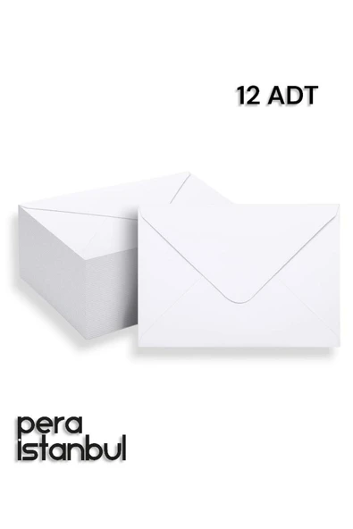 Kampus Kırtasiyem 12 Adet 13*18 Beyaz Davetiye Lüks Tebrik Kartı Mektup Mühür Cüzdan Büyük Kapasiteli Torba Zarf ürün görseli 1