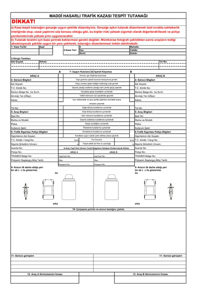 Kampus Kırtasiyem 4 Adet Otokopili Güncel Kaza Tespit Tutanağı (2025) - Resim 2