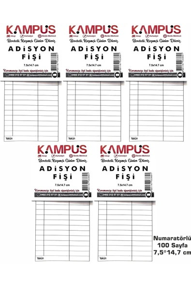 Gülpaş Kırtasiye Numaralı Adisyon Fişi 5 Adet ürün görseli