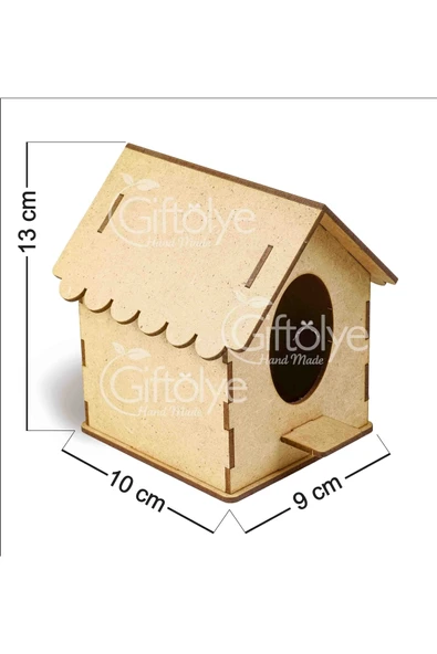 Kelebek Oyuncak Maket Kuş Evi Ahşap Maket Kuş Evi Naturel Kuş Evi Boyama Kuş Evi Boyama Maketi Eğitici Maket Boyama - Resim 3