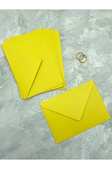 Kampüs Kırtasiyem 50 Adet Renkli Davetiye Kartpostal Mektup Zarfı (13*18 CM 110GR.) - Sarı Renk ürün görseli 1