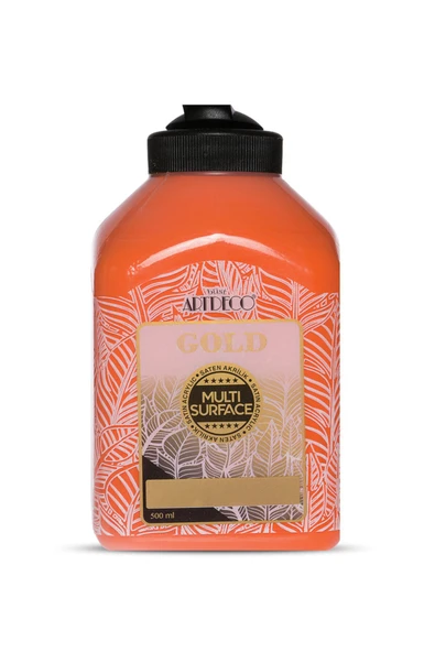 Artdeco lisans kırtasiye Gold Multi Surface Saten Akrilik Boya 500ml 215 Turuncu ürün görseli 1