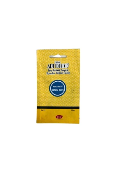 Artdeco lisans kırtasiye Toz Kumaş Boyası 13 Gr. Kot Mavi Y-010t-1109 ürün görseli 1