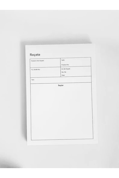 Kampus Kırtasiyem Reçete-100'er Yapraklı 5 Cilt-80gr/m² 1. Hamur Beyaz Kağıda Baskılı-üstten Tutkallı-koparılabilir-a5 - Resim 4
