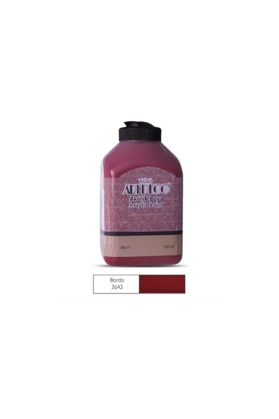 Artdeco lisans kırtasiye Akrilik Boya 70l-3643 Bordo 500 ml ürün görseli 1