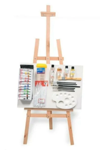 Kampüs Kırtasiyem Yağlı Boya Başlangıç Seti Ahşap Şövale 175 Cm ürün görseli 1