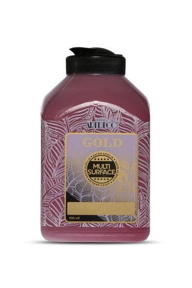 Artdeco lisans kırtasiye Gold Multi Surface Saten Akrilik Boya 500ml 234 Bordo ürün görseli 1