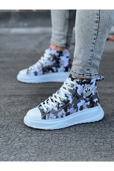 Wagoon WG017 Beyaz Askeri Yarım Bilek Casual Ayakkabı ürün görseli