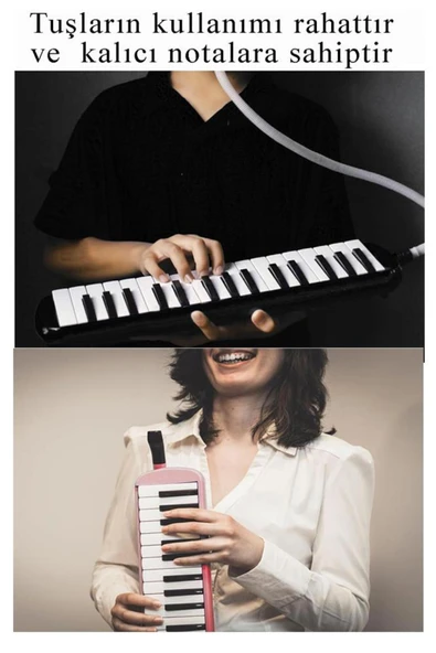 Gülpaş Kırtasiye Melodika 32 Tuşlu Siyah Bez Çantalı 1 Adet Müzik Defteri A4 Plastik Kapak 40 Yaprak Spralli 1 Adet H - Resim 7