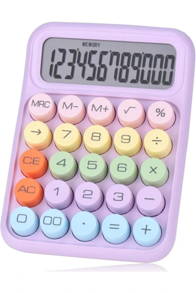 Kampus Kırtasiyem Hesap Makinesi Renkli Tasarım - Mor Renk ürün görseli 1