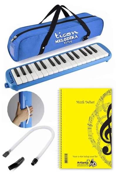 Gülpaş Kırtasiye Melodika 32 Tuşlu Mavi Bez Çantalı 1 Adet Müzik Defteri A4 Plastik Kapak 40 Yaprak Spralli 1 Adet Ho ürün görseli 1