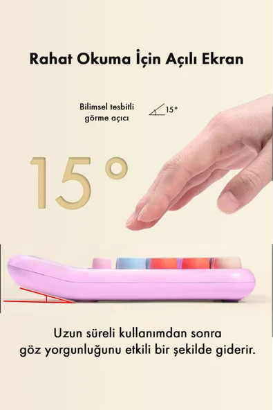 Kampus Kırtasiyem Renkli Hesap Makinesi - 12 Haneli Yuvarlak Tuşlu Pembe Renk Hesap Makinesi - 4 Fonksiyonlu - Resim 5