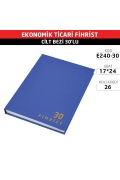 Gürpaş 17*24 Eko Cilt Bez Ticari Fihrist 30 Yp. ürün görseli