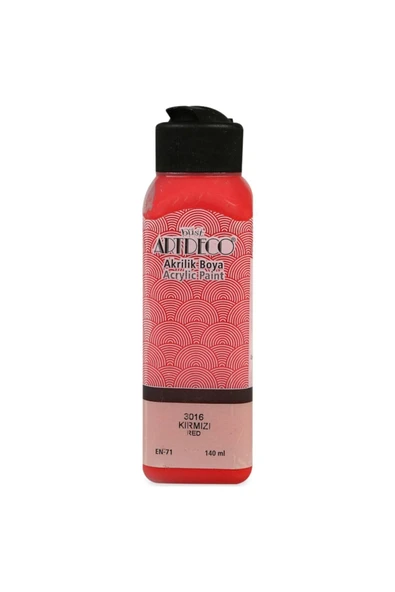 Artdeco lisans kırtasiye Akrilik Boya 140 Ml 3016 Kırmızı ürün görseli 1