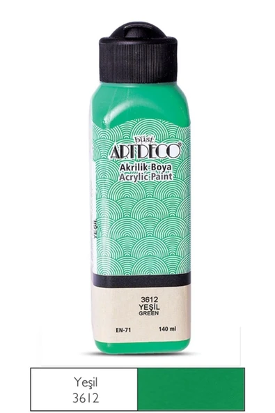 Artdeco lisans kırtasiye Akrilik Boya 140 Ml Yeşil 3612 ürün görseli 1