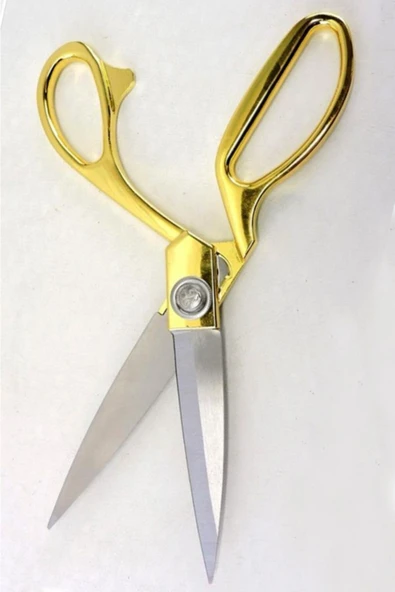 Kampus Kırtasiyem Kumaş Terzi Makası Paslanmaz Çelik Altın Rengi 24 Cm 9.5" - Resim 3