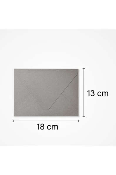 Kampus Kırtasiyem 50 Adet Gri Davetiye Zarfı, Kaliteli Mektup Zarf 13x18 Cm (110GR) - Resim 5