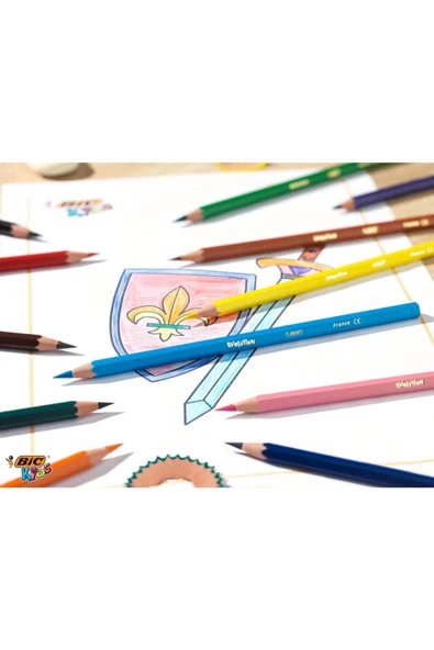 Bic Kırtasiye Kids Evolution Metal Tüp 24+1 Renk Kuru Boya Kalemi - Resim 2