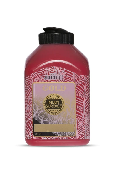 Artdeco lisans kırtasiye Gold Multi Surface Saten Akrilik Boya 500ml 224 Çilek Kırmızı ürün görseli 1