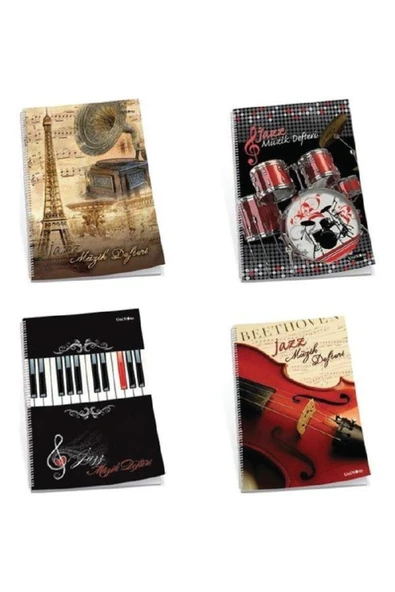 ÇINAR DEFTER Uninote Jazz A4 30 Yaprak Spiralli Müzik Defteri ürün görseli 1