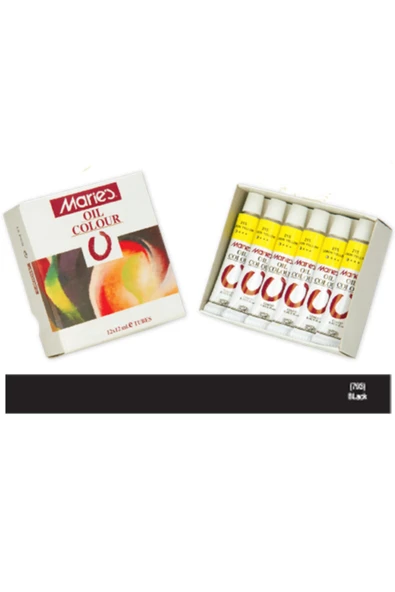 Marie's art Yağlı Boya 12 ml. 793 Siyah 12 Li (1 Paket 12 Adet) ürün görseli 1
