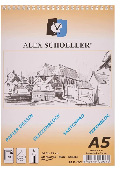 Alex Schoeller Sketch Book A5 Spiralli 90gr 60 yp Çizim Defteri ALX.821 ürün görseli